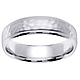 14K White Gold 6mm Milgrain Hammered Wedding Band thumb 0