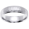 14K White Gold 6mm Milgrain Hammered Wedding Band