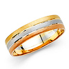 5mm Triple Row 14K TriGold Wedding Band