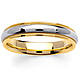 4.5mm Domed Milgrain 14K Two-Tone Gold Wedding Ring thumb 0