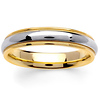 4.5mm Domed Milgrain 14K Two-Tone Gold Wedding Ring