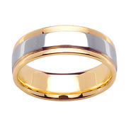 14k 7mm Two-Tone Step Band