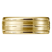 8mm 14k Yellow Gold Milgrain Designer Band