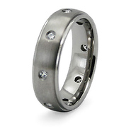 6.5mm Bezel Set Round Titanium CZ Eternity Band