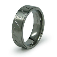 7mm Carved Pattern Titanium Ring