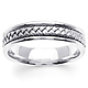 5.5mm Modern Hand-Woven Braided Wedding Band in 14K White Gold thumb 0