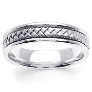 5.5mm Modern Hand-Woven Braided Wedding Band in 14K White Gold