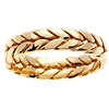 6mm Handmade Wheat Braided Wedding Band - 14K Yellow Gold