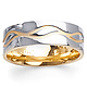 7mm Wave Design 14K Two-Tone Gold Wedding Band thumb 0