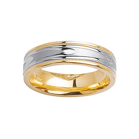 6mm 14K Two-Tone Wedding Band