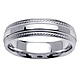 6mm Designer Edge Milgrain 14K White Gold Band thumb 0