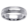 6mm Designer Edge Milgrain 14K White Gold Band