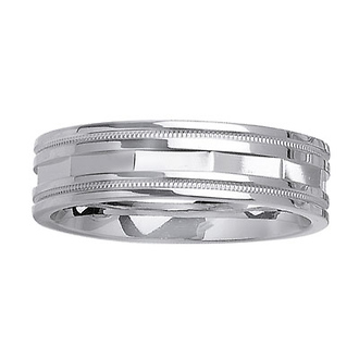 14K Designer White Gold Wedding Ring