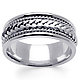 8mm Hand-Woven Rope & Braided Men's Wedding Band - 14K White Gold thumb 0