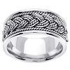 10mm Sailor Knot Rope Braided Wedding Band Ring - 14K White Gold