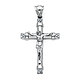 Large Trinity CZ Crucifix Pendant in 14K White Gold thumb 0