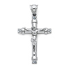 Large Trinity CZ Crucifix Pendant in 14K White Gold