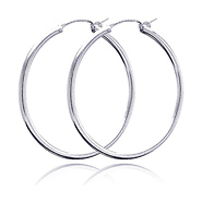 Gold Hoop Earrings 14k 18k Large Silver Hoops Goldenmine Sterling Silver Polished Hinge Medium Hoop Earrings 2mm X 1 5 Inch