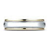 6mm 14K Two-Tone High Polish Milgrain Benchmark Wedding Band thumb 2