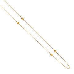 14K Yellow Gold 4mm Round Disco Ball by the Yard Necklace - 36'