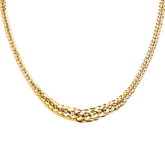 14K Yellow Gold 18mm Fancy Graduated Hollow Necklace - 18'