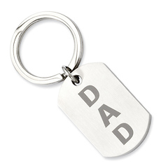 Brushed Stainless Steel Dad Key Ring