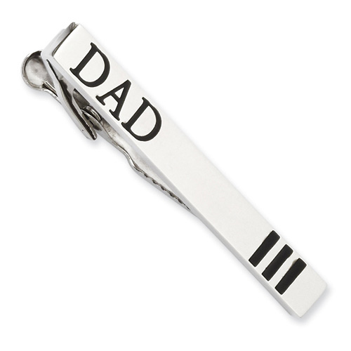 Contemporary Stainless Steel Dad Tie Bar Slide 0