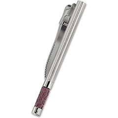Stainless Steel Tie Bar with Brown Accent