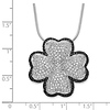 Sterling Silver Micropave Black & White CZ 4-Leaf Clover Necklace - Elliot Skye thumb 1