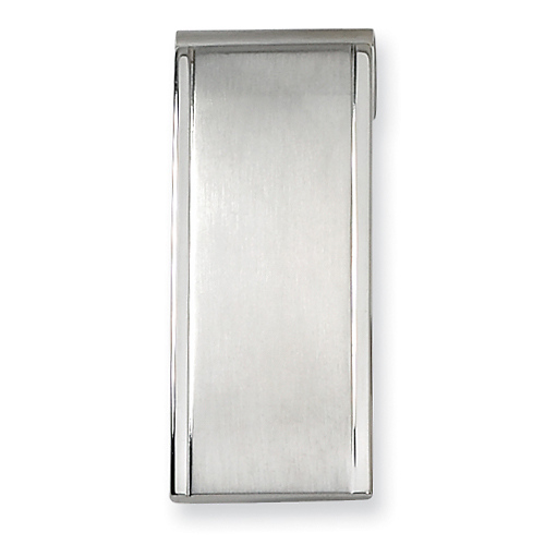 Stainless Steel Brushed & Polished Money Clip Slide 0