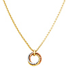 Intertwining Trinity Infinity Ring Necklace in 14K TriGold thumb 1