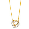 Floating Intertwining Duo Heart Necklace in 14K Two-Tone Gold thumb 1