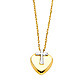 Diamond-Cut Cross Over Heart Necklace in 14K Two-Tone Gold thumb 1