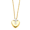 Diamond-Cut Cross Over Heart Necklace in 14K Two-Tone Gold thumb 1