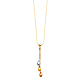 Raindrop Tassel Charm Necklace in 14K Tricolor Gold thumb 1