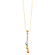 Raindrop Tassel Charm Necklace in 14K TriGold thumb 1