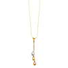 Raindrop Tassel Charm Necklace in 14K Tricolor Gold thumb 1