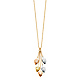 Ovate Leaves Tassel Charm Necklace in 14K TriGold thumb 1