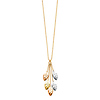 Ovate Leaves Tassel Charm Necklace in 14K TriGold thumb 1