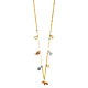 Dangling Good Luck Charms Necklace in 14K Tricolor Gold thumb 1