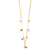 Dangling Good Luck Charms Necklace in 14K Tricolor Gold thumb 1