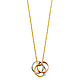 Triple Infinty Rings CZ Necklace in 14K TriGold thumb 1