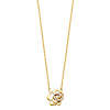 CZ Rose Floating Charm Necklace in 14K Yellow Gold thumb 1