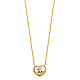 Floating Quinceanera 15 Anos Milgrain Heart Necklace in 14K Two-Tone Gold thumb 1