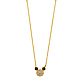 Floating CZ Mouse Charm Necklace in 14K Yellow Gold thumb 1