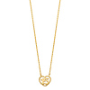 Floating Milgrain Heart Quinceanera 15 Anos Necklace in 14K Yellow Gold thumb 1