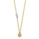 Floating Key Micropave CZ Heart Lock Necklace in 14K Two-Tone Gold thumb 1