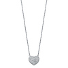 Micropave CZ Puffed Heart Floating Charm Necklace in 14K White Gold thumb 1