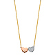 Floating CZ Duo Hearts Pendant Necklace in 14K TriGold thumb 1