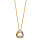 CZ Trinity Infinity Rings Necklace in 14K TriGold thumb 1